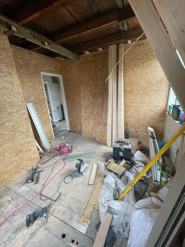 OSB-beplating tijdens de ruwbouw