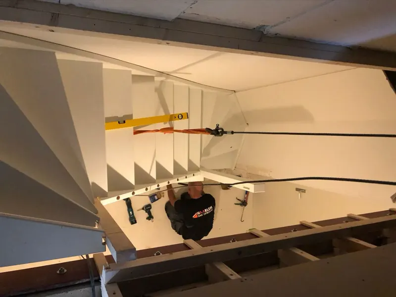Trapinstallatie van bovenaf gezien